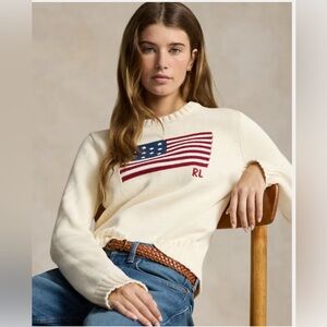 Polo Ralph Lauren Flag Cotton Crewneck Sweater